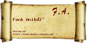 Fenk Anikó névjegykártya